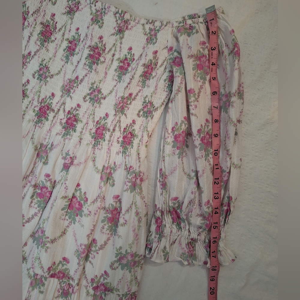 NWT LoveShackFancy White and Pink Floral Dress - Picture 6 of 13